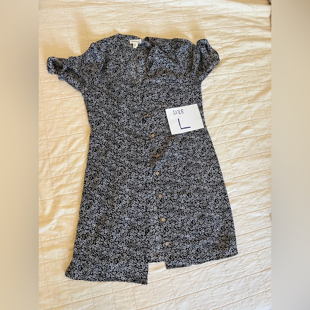 Monteau Black and White Floral Dress